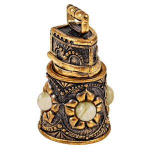 Наперсток из бронзы и янтаря "Ажурный с утюгом" №1904-2B