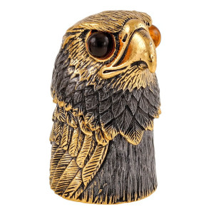 Наперсток из бронзы и янтаря "Cокол магнит" №2268K