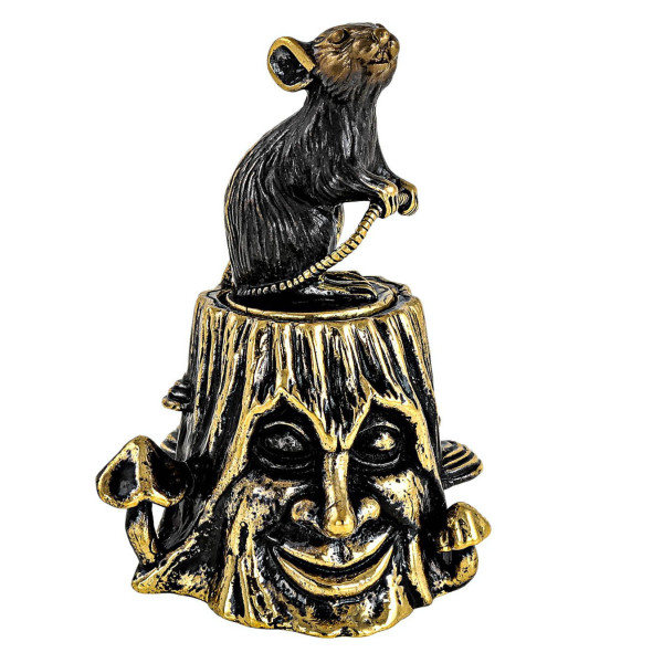 Наперсток из бронзы "Пень с мышкой" №2297 Наперсток из бронзы "Пень с мышкой" №2297