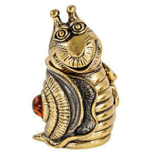 Наперсток из бронзы и янтаря "Улитка улыбка" №2880K