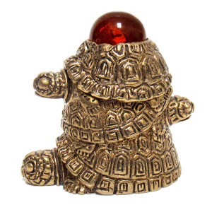 Наперсток из бронзы и янтаря на магните "Черепаха трио" №JN15-1874K