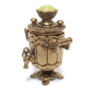 Наперсток из бронзы и янтаря "Самовар" №JN16-1733B
