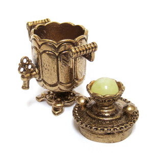 Наперсток из бронзы и янтаря "Самовар" №JN16-1733B