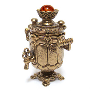 Наперсток из бронзы и янтаря "Самовар" №JN16-1733K