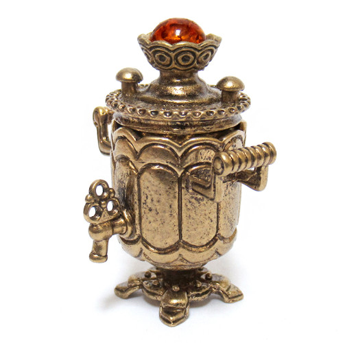 Наперсток из бронзы и янтаря "Самовар" №JN16-1733K