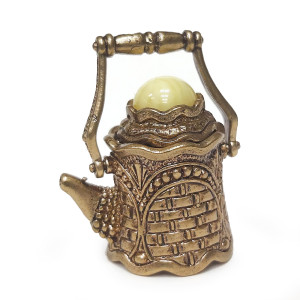 Наперсток из бронзы и янтаря с магнитом "Чайник" №JN19-1776B