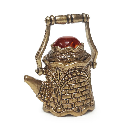 Наперсток из бронзы и янтаря с магнитом "Чайник" №JN19-1776K