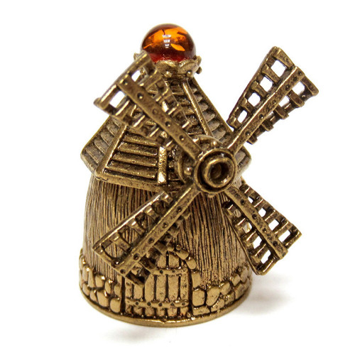 Наперсток из бронзы и янтаря "Мельница" №JN6-1722K