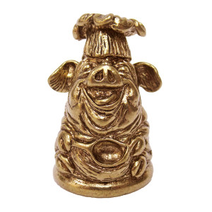 Наперсток из бронзы "Поросенок-поваренок" №YAN-009