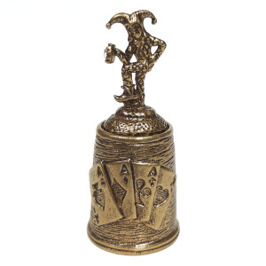 Наперсток из бронзы и янтаря "Джокер" №JN1-1752