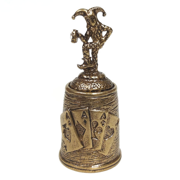 Наперсток из бронзы и янтаря "Джокер" №JN1-1752 Наперсток из бронзы и янтаря "Джокер" №JN1-1752