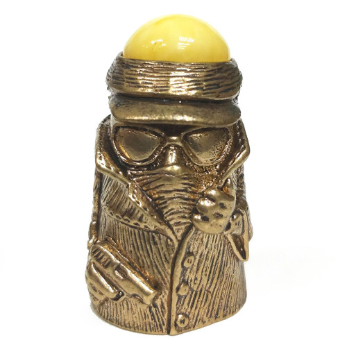 Наперсток из бронзы и янтаря "Гангстер с магнитом" №JN20-1899B