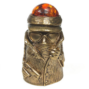 Наперсток из бронзы и янтаря "Гангстер с магнитом" №JN20-1899K