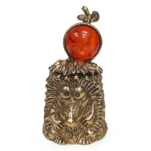 Наперсток из бронзы и янтаря "Ежик" №JN12-2298K