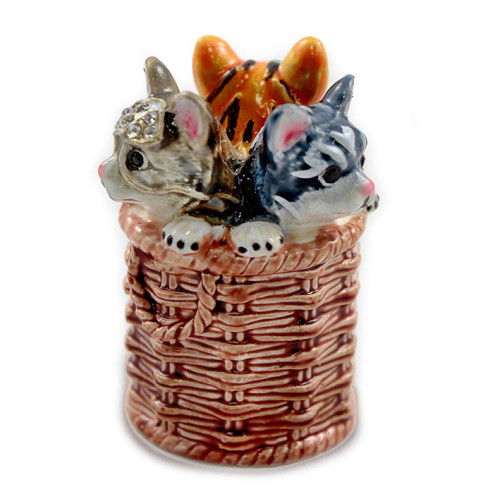 Наперсток под Фаберже "Котята в корзине" №2408