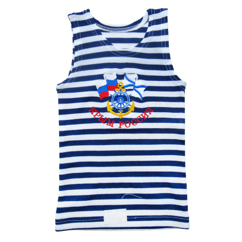 Майка-тельняшка (темно-синяя) "Крым-Россия" №TM30-3