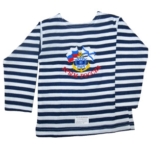 Тельняшка с длинным рукавом (темно-синяя) "Крым-Россия" №TR30-3