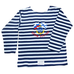 Тельняшка с длинным рукавом (темно-синяя) "Крым-Россия" №TR32-3