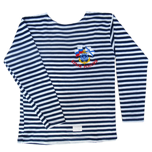 Тельняшка с длинным рукавом (темно-синяя) "Крым-Россия" №TR42-44-3