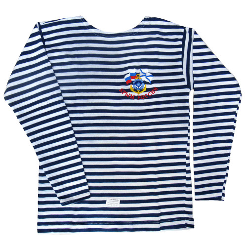 Тельняшка с длинным рукавом (темно-синяя) "Крым-Россия" №TR50-52-3