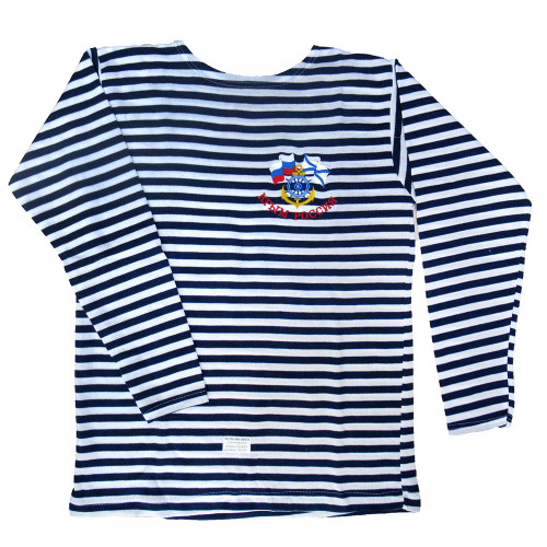 Тельняшка с длинным рукавом (темно-синяя) "Крым-Россия" №TR54-56-3