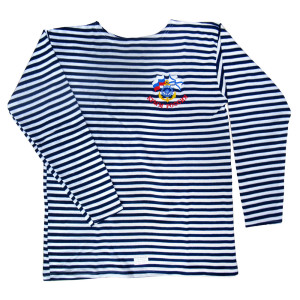 Тельняшка с длинным рукавом (темно-синяя) "Крым-Россия" №TR58-60-3