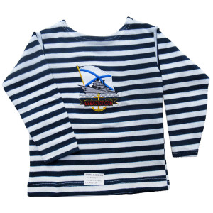 Тельняшка с длинным рукавом (темно-синяя) "Севастополь" №TR30-1