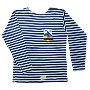 Тельняшка с длинным рукавом (темно-синяя) "Севастополь" №TR42-44-1