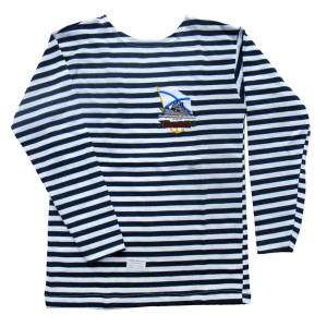 Тельняшка с длинным рукавом (темно-синяя) "Севастополь" №TR46-48-1