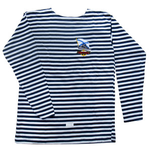 Тельняшка с длинным рукавом (темно-синяя) "Севастополь" №TR58-60-1