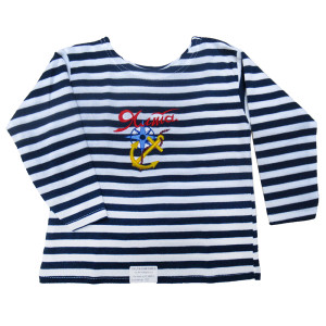 Тельняшка с длинным рукавом (темно-синяя) "Ялта" №TR32-4