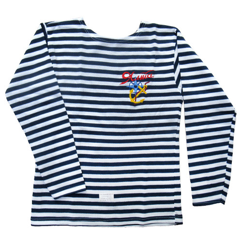 Тельняшка с длинным рукавом (темно-синяя) "Ялта" №TR42-44-4