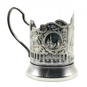Подстаканник никелированный с чернью "Петр I" №7408-50
