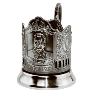 Подстаканник никелированный с чернью "Сталин" №7408-57