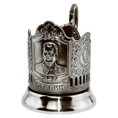 Подстаканник никелированный с чернью "Сталин" №7408-57