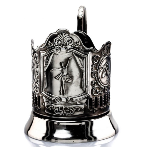 Подстаканник никелированный с чернью "Балерина" №7408-73