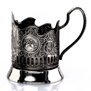 Подстаканник никелированный с чернью "Балерина" №7408-73