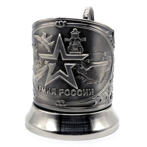 Подстаканник никелированный с чернью "Армия России" №7408-123