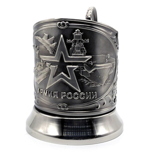 Подстаканник никелированный с чернью "Армия России" №7408-123