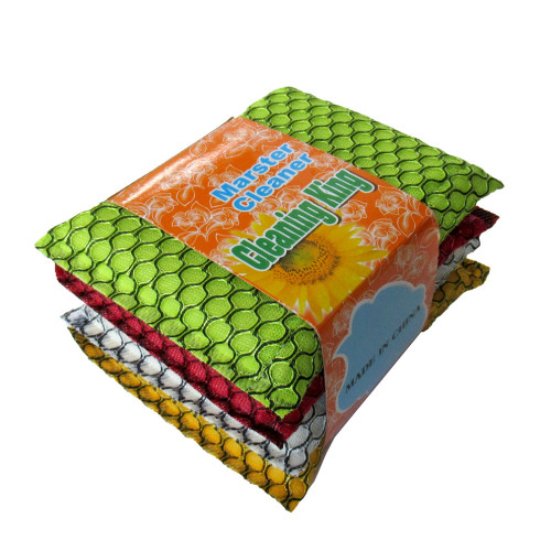 Губка-скраббер для мытья посуды комплект 4 шт №3251DP