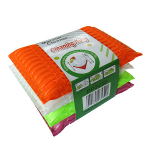 Губка-скраббер для мытья посуды комплект 4 шт №3252DP