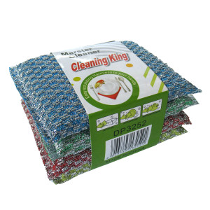 Губка-скраббер для мытья посуды комплект 4 шт №3253DP