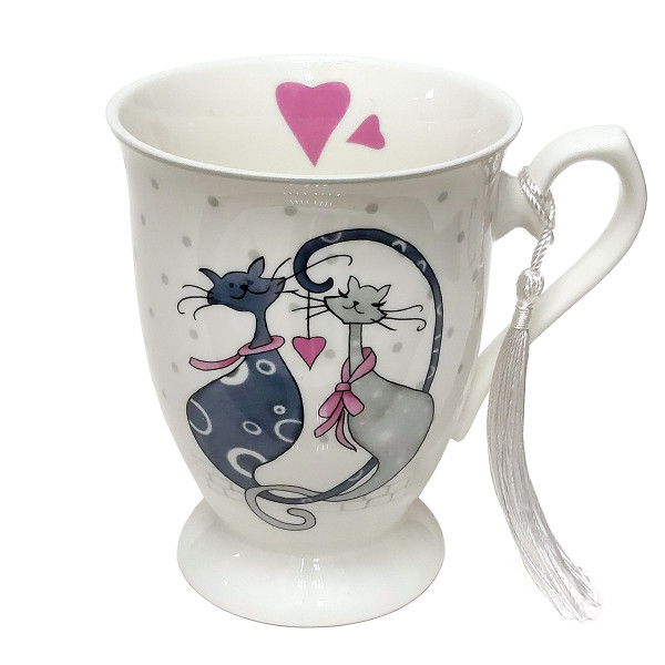 Чашка из фарфора Коты 300 мл №K3088-2023 Чашка из фарфора Коты 300 мл №K3088-2023