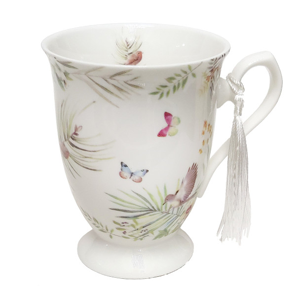 Чашка из фарфора Бабочки 300 мл №K3088-7009 Чашка из фарфора Бабочки 300 мл №K3088-7009