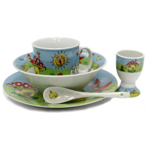 Набор детской посуды из фарфора "Домик-Мухомор" №07-120