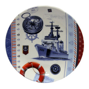 Тарелка фарфоровая "Морской стиль" №001