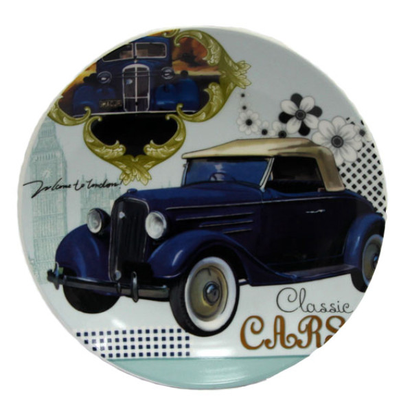 Тарелка фарфоровая "Классические автомобили" №003 Тарелка фарфоровая "Классические автомобили" №003