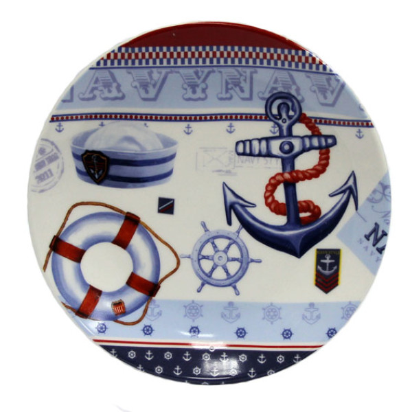 Тарелка фарфоровая "Морской стиль" №004 Тарелка фарфоровая "Морской стиль" №004