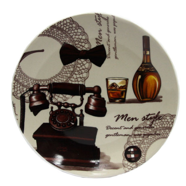 Тарелка фарфоровая "Мужской стиль" №005 Тарелка фарфоровая "Мужской стиль" №005
