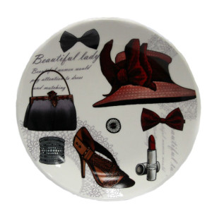 Тарелка фарфоровая "Женский стиль" №009